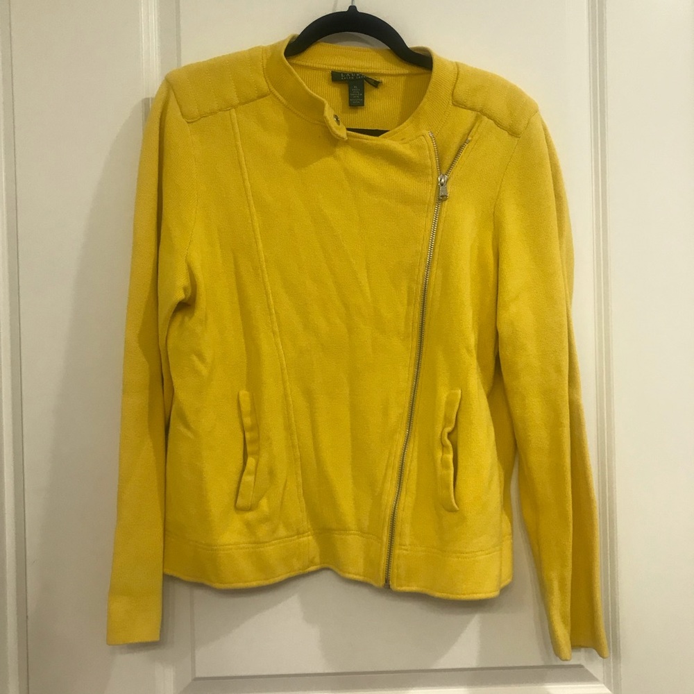 Lauren Ralph Lauren cardigan sweater motorcycle jacket Size XL